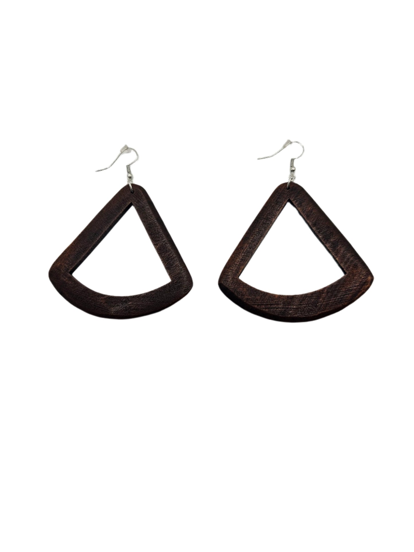 Triangle Earrings | Brown Wood